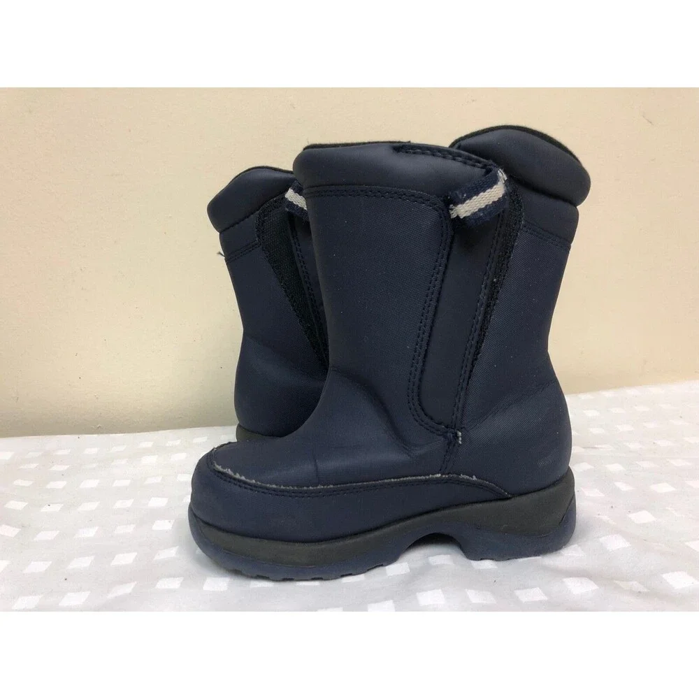 Lands End kids Insulated winter boots in navy color size US 10 M